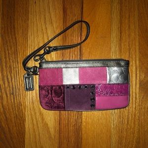 Coach Pink Patchwork Wristlet